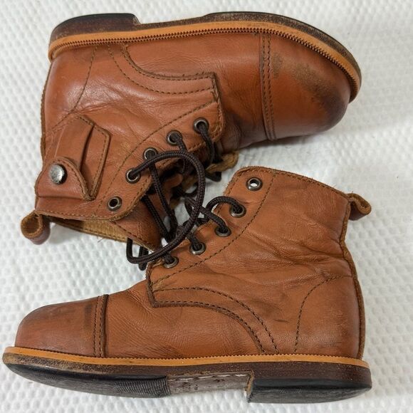 Mikoleon naturally Brown leather Heirloom Classic Sm Kids Boots size 24 (US 8) - Picture 4 of 10